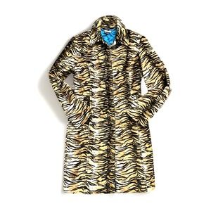Guess Tiger Print Coat - Black and Gold